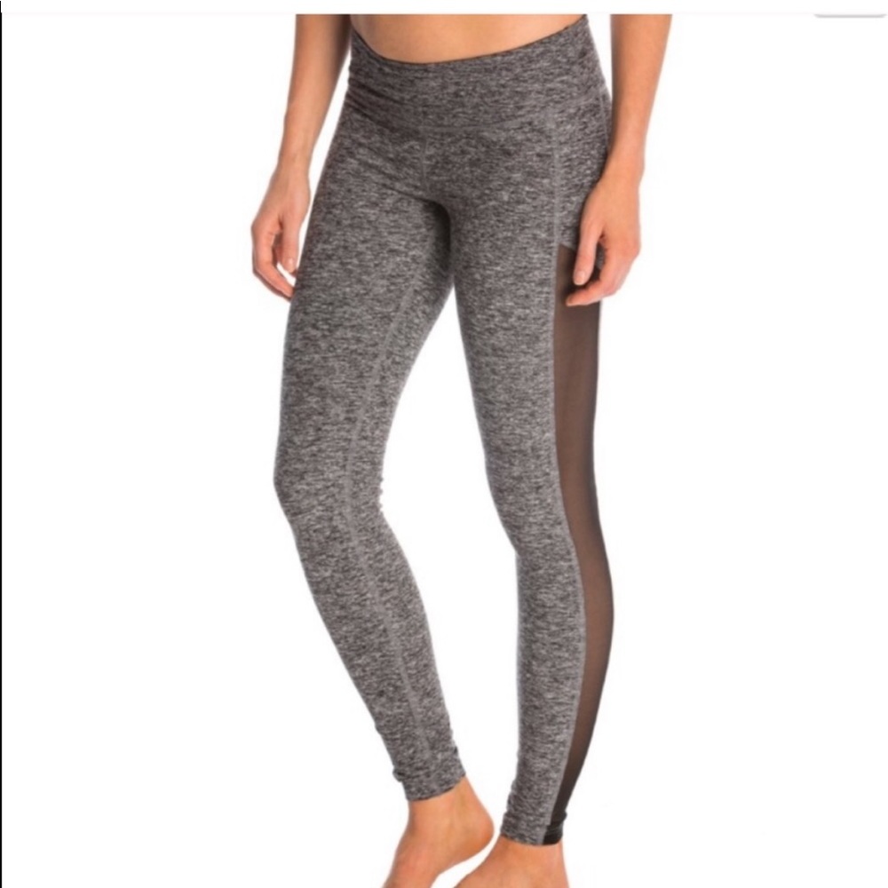 Beyond Yoga Gray Mesh Side Leggings